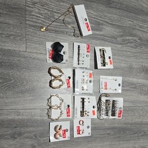 Gold-Tone Mixed Jewelry Set - Earrings, Necklace Bundle All Included